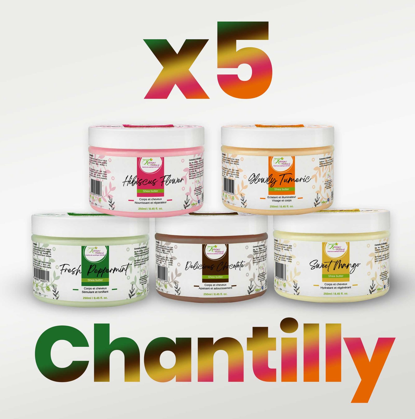 Lots de 5 chantilly